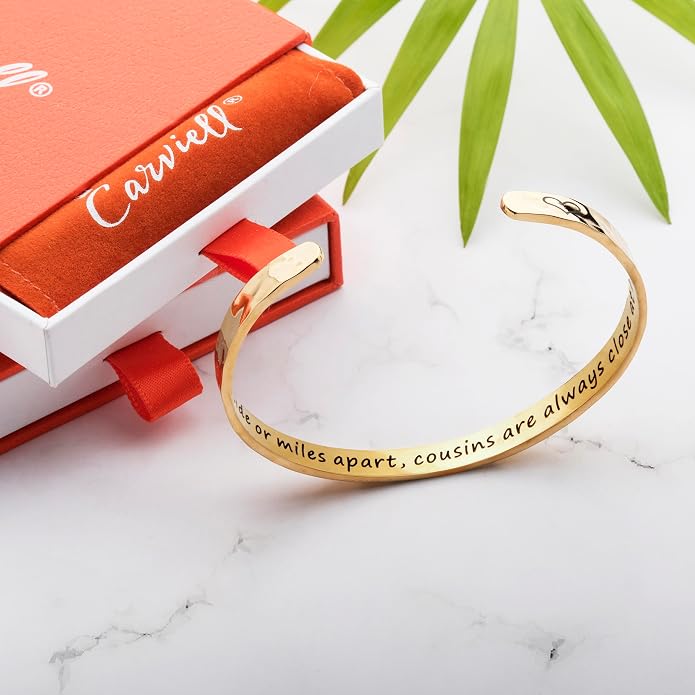 Carviell Bracelet - Gifts for Women – Inspirational, Friendship, Love, Mom, Daughter, Sister, Christian, Graduation, Memorial & Wedding Gifts – 100+ Phrases – Stainless Steel, Gift-Ready