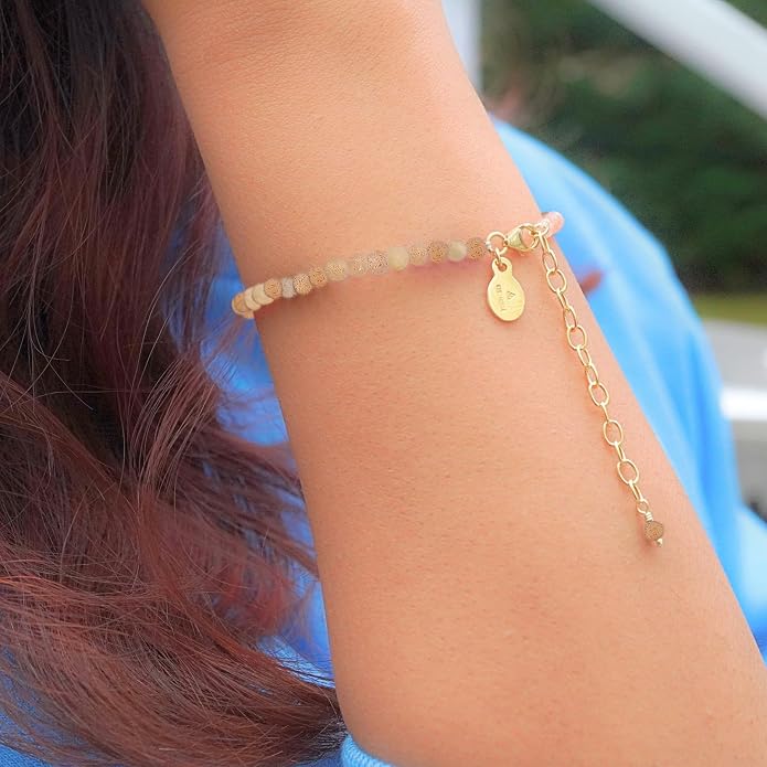 Faceted Bracelet for Women, Certified 925 Sterling Silver with 18K Gold Vermeil Healing Crystal Bracelets for Women - Crystals and Healing Stone Bracelet Women Jewelry for Gift