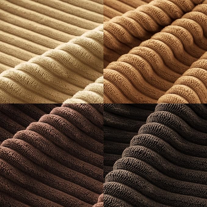 MIULEE Boho Farmhouse Throw Pillow Covers 20x20 Inch Set of 4 Rustic Mordern Neutral Cushion Covers Soft Corduroy Nordic Fall Home Decor for Couch Bed Sofa Living Room Camel Brown