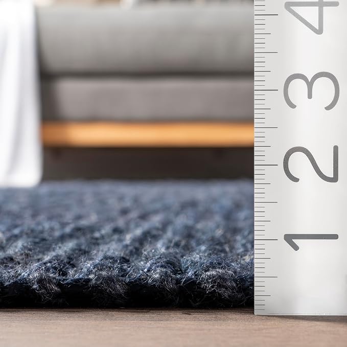 nuLOOM Daniela Navy Solid Flatweave Area Rug, 8' x 10'