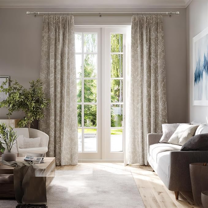 Lootkell 2 Pack Brushed Nickel Curtain Rods for Windows 48-84 Adjustable | Heavy Duty 1" Window Curtain Rod,Solid Metal Finials,Modern Design,Fits Outdoor,Kitchen,Bedroom,Living Room,Farmhouse,Patio
