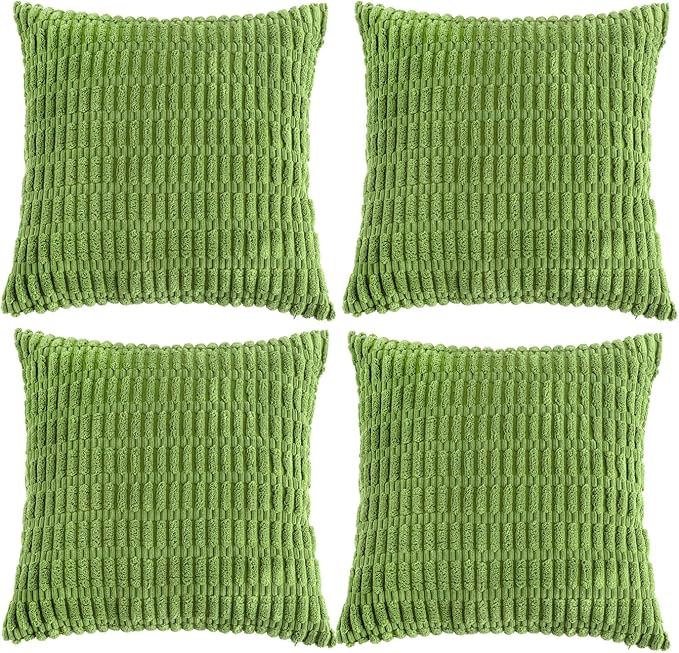 Fancy Homi 4 Packs Decorative Throw Pillow Covers for Living Room Couch Bed, Modern Farmhouse Boho Home Décor Accent Cushion Case, 24" x 24", Lime Green