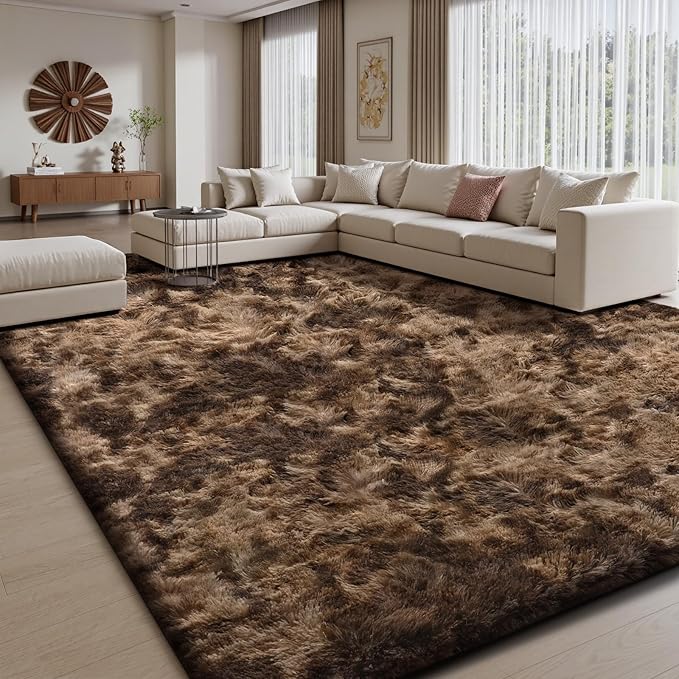 Sour Lemon Area Rugs 9x12 Living Room Bedroom, Large Fluffy Shag Rug | Shaggy Carpet, Soft Plush Furry Bedside Rugs, Anti Slip, Washable Area Modern Rugs Floor Mat for Kids Girls Boys Living Room