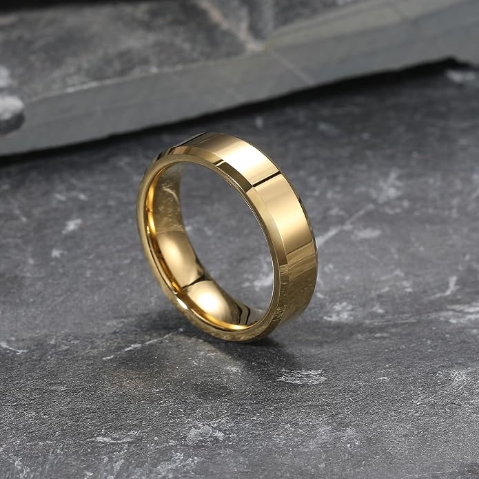 King Will BASIC Men Women 4mm/5mm/6mm/7mm/8mm Titanium Rings Polished Wedding Band Engagement Anniversary Band Comfort Fit