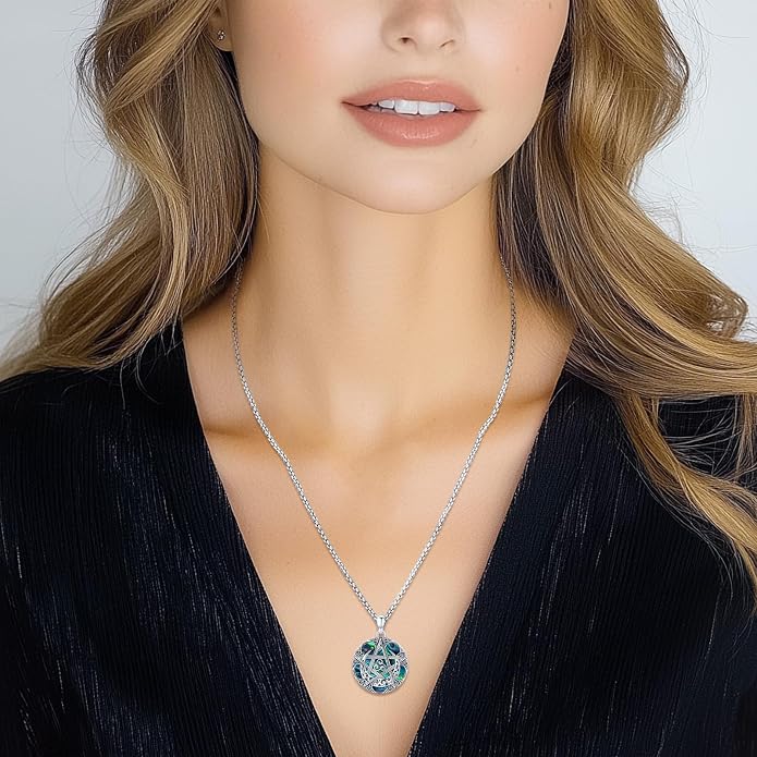 Pentagram/Celtic Knot/Witches Knot/Santa Muerte/Triple Moon Goddess/Baphomet/Hecate Necklace Sterling Silver Magic Wiccan Amulet Pagan Jewelry for Women Men