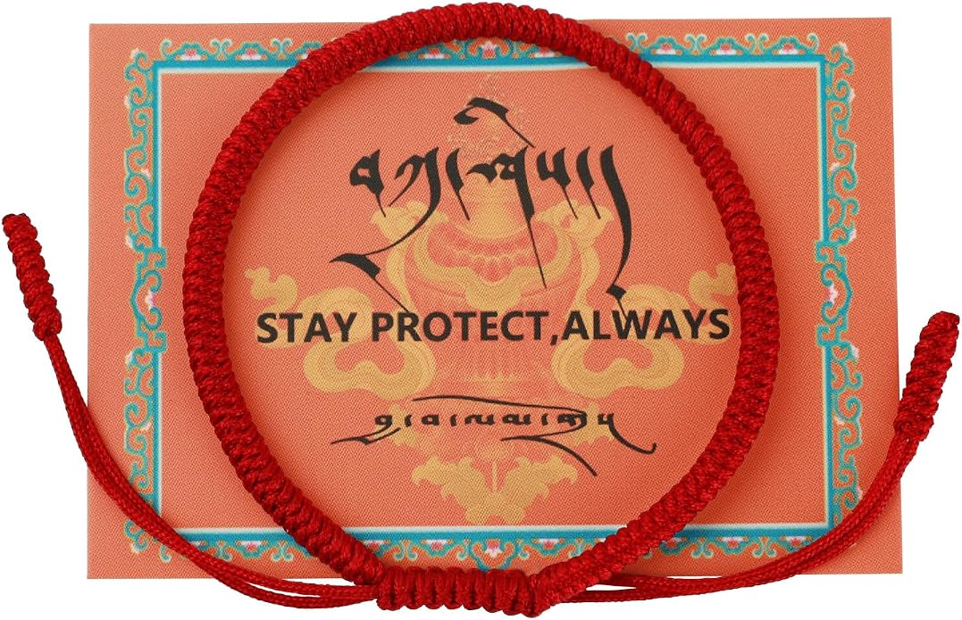 Authentic blessed Tibetan monks handmade Dorje Knot protection bracelet for women and men with a talisman