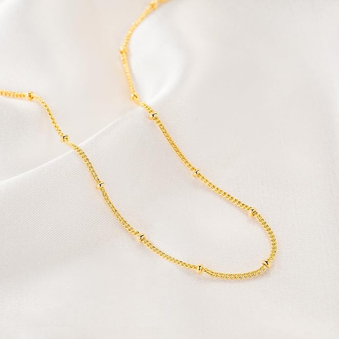 14K Gold Waterproof Anklets for Women and Men Charm Ankle Bracelets Jewelry for Everyday Wear Sizes 9-11 Inches