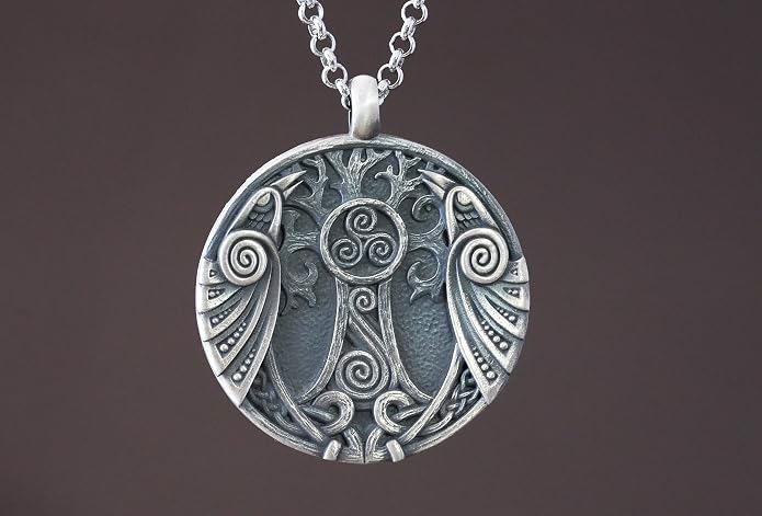 Baldur Jewelry - Handcrafted Yggdrasil Viking Norse World Tree of Life Pendant Necklace Amulet Jewelry | 925 Sterling-Silver Tree of Life Necklace | Viking Gifts |Jewelry for Men Women