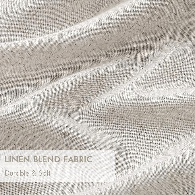 MIULEE Birch Pinch Pleated 100% Blackout Linen Curtains 108 Inch Long 2 Panels Set, Black Out Memory Trained Pleat Curtains Light Blocking Room Darkening Drapes for Bedroom Living Room Window