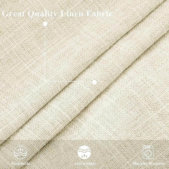 decorUhome Cream Faux Linen Outdoor Throw Pillow Covers 12x20 Set of 2 | Fall Decorative Textured Neutral Modern Farmhouse Pillow Covers with Stitched Edge for Couch Sofa Bed Living Room