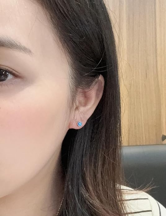 Titanium Earrings for Women Stud Earrings Cubic Zirconia Dainty Screw Flat Back Hypoallergenic Earrings for Women for Multiple Cartilage Helix Conch Tragus Piercing Jewelry for Sensitive Ears