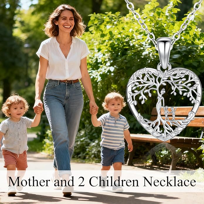 Odinstone Tree of Life Necklace, Sterling Silver Pendant for Women Family Tree Necklaces Jewelry for Mom/Wife/Grandma(With Fine Gift Box)