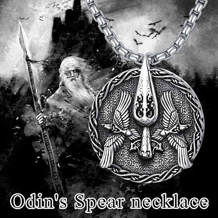PELOVNY Odin Necklace 925 Sterling Silver Viking Pendant Norse God Jewelry for Anniversary Birthday Christmas Gifts Men Women