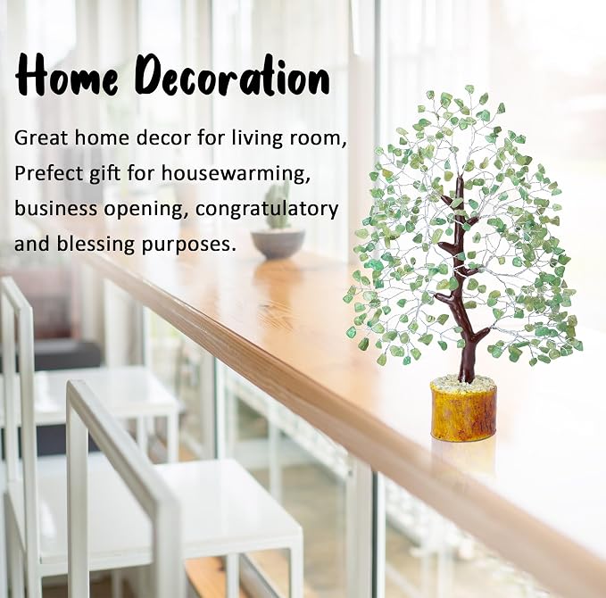 Crocon® Green Jade Crystals and Healing Stones Tree, Birthday Gifts for Women, Sister Birthday Gifts, Crystal Tree of Life for Positive Energy, Home Office Decor, Spiritual Gift for Women & Men