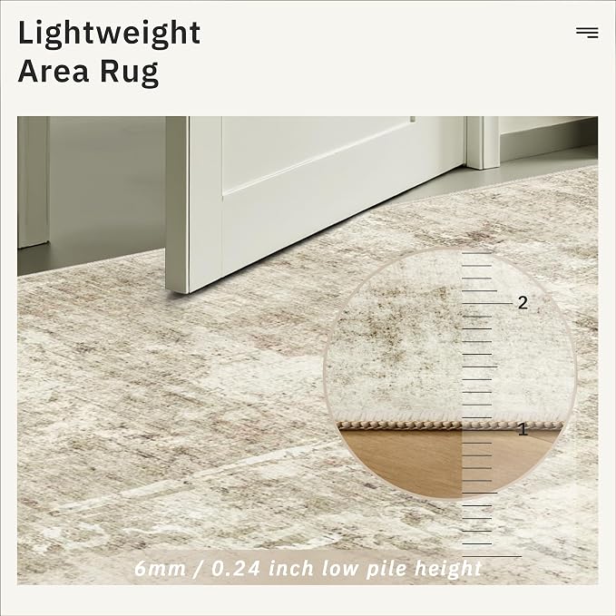 Soalmost Runner Rug 2x8 Washable Non-Slip Hallway Runner Rugs for Kitchen Bathroom Laundry Room Beige Gray Vintage Floor Carpet Runners for Hallways Entryway