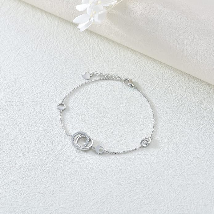 VONALA Witches Knot/Compass/Dragonfly/Clover Bracelet Sterling Silver Adjustable Charm Bracelet Summer Beach Foot Chain Jewelry for Women Gifts
