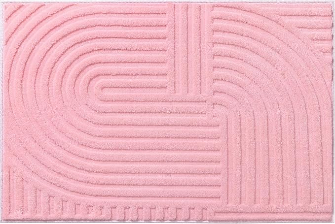 Pauwer Pink Area Rug for Girls Bedroom 2x3 Soft Fluffy Non Slip Machine Washable Rugs Arch Modern Indoor Mat Fuzzy Floor Carpet for Kids Nursery Living Room Dorm Playroom Dining Baby Home Decor