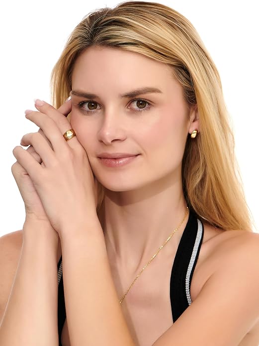 DEVATA Gold or Rhodium Plated Sterling Silver 925 – Eternity, Band Ring for Women – Heart, Knot, Clover, Infinity, Mariner, Cable, Curb, Cuban, Figaro, Daisy, Rope, Ribbed, Dome