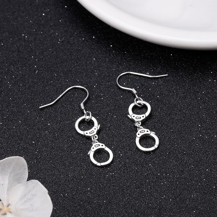 S925 Sterling Silver Trendy Dangle Drop Stud Loops Hoop Earrings for Women Jewelry Cuban Link
