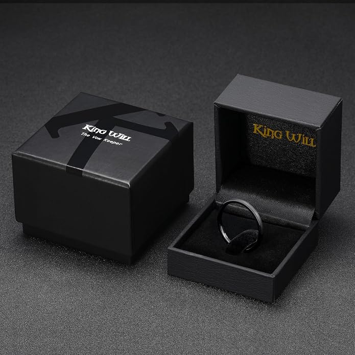 King Will Wedding Band for Men Women, 2/4/6/7/8mm Domed Matte Brushed Tungsten Carbide Rings, Solid/Dual Color Engagement Rings, Comfort Fit