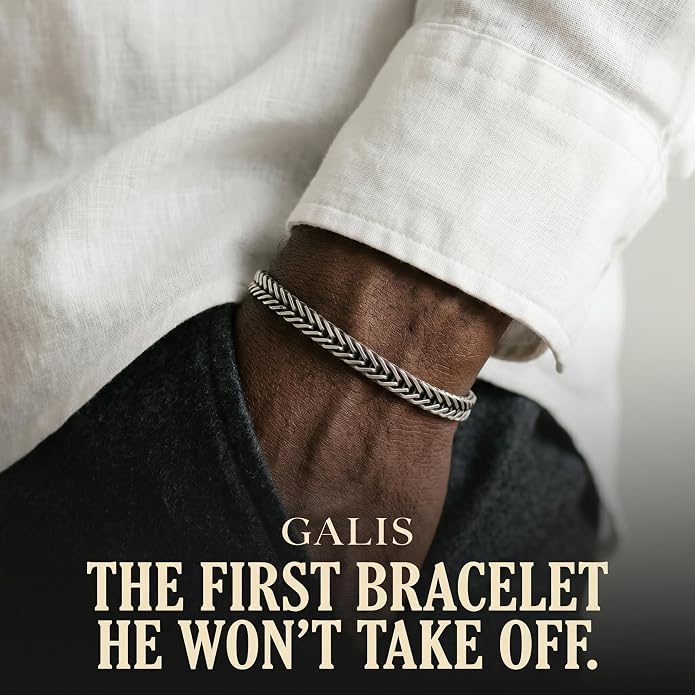 Galis Chain Bracelets For Men - Premium Stainless Steel, Silver, Gold Plated Non Tarnish - Mens Jewelry, Fathers Day Gift