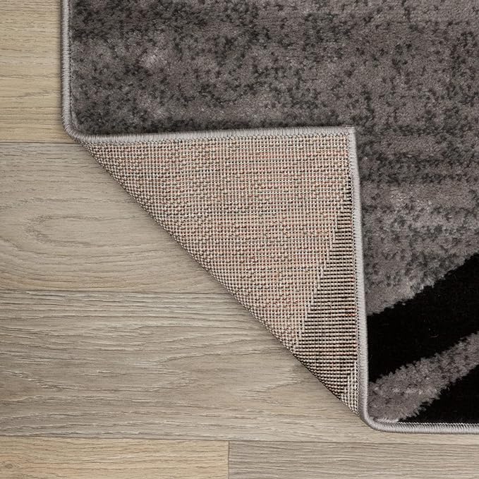 Rugshop Wavy Circles Non-Shedding Living Room Runner Rug Gray 2'7" x 8'