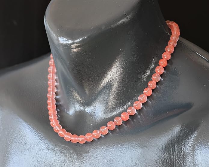 Natural Gemstone Beaded Choker Necklace | 8mm Handmade Adjustable Jewelry for Men & Women | Chakra Balancing Crystal Necklace | Spiritual Gift | Macrame Cord with Extender