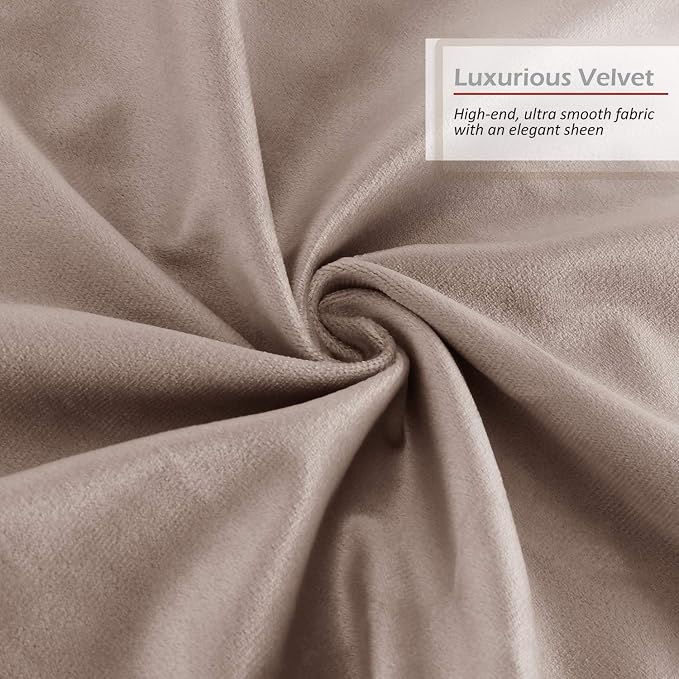 Nestl Throw Pillow Covers, Cozy Velvet Decorative Outdoor Pillow Covers 20X20 Inches, Soft Solid Cushion Covers for Sofa, Bed and Car, Set of 4 - Taupe Sand