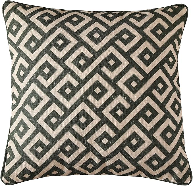 ISAENNE Vintage Elegant Linen Square Throw Pillow Cover,18"x18"-Murad B | Designer French Pillow Cover,Concealed Zipper Design,Sofa,Bedroom,Living Room,Lounge Chairs,All Season Home Decor