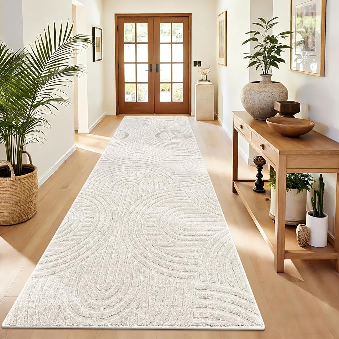 Pauwer Area Rugs for Living Room 3x10, Non Slip Washable Modern Rug, Beige | Soft Fluffy, Boho Neutral, Indoor Floor Carpet, For Bedroom Entryway Dining Room Nursery Farmhouse