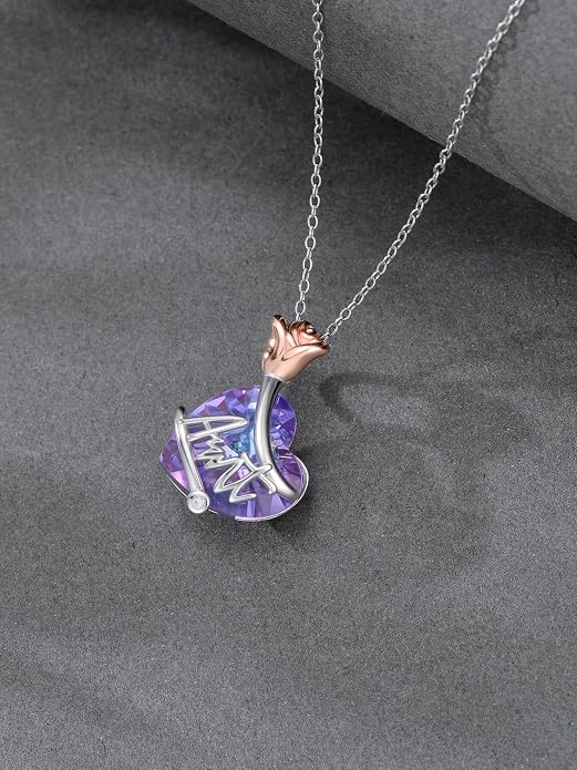 Midari Ocean Necklace 925 Sterling Silver Flamingo Mama Bear Dolphin Penguin Sea Turtle Axolotl Desert Cactus Nautical Rudder Tropical Palm Compass Wave Pendant Boho Jewelry Gifts for Women Men