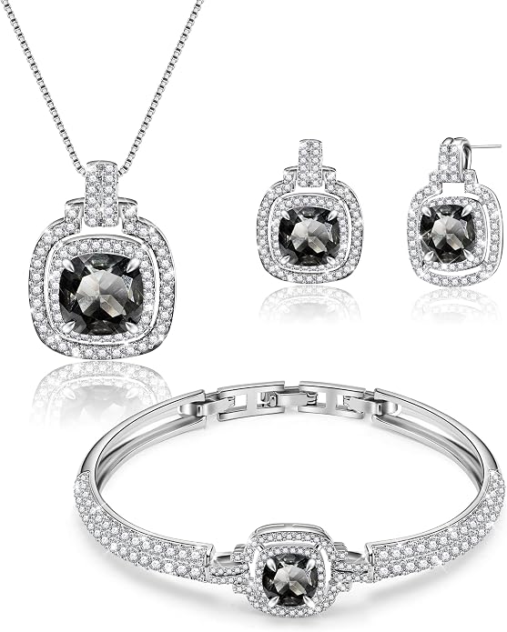 Celestial Whispers Crystal Jewelry Sets For Women Bracelet Necklace and Earrings Sets Idea Gift for Wife Girlfriend or Mothers