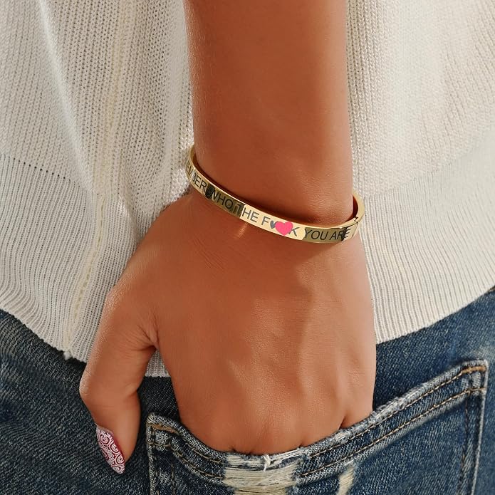 Inspirational Christian Bracelet for Women, Oval Engraved Bible Verse Love Bangle Cuff, Faith Scripture Jewelry, Religious Encouragement Gift for Mom Daughter Sister Friend