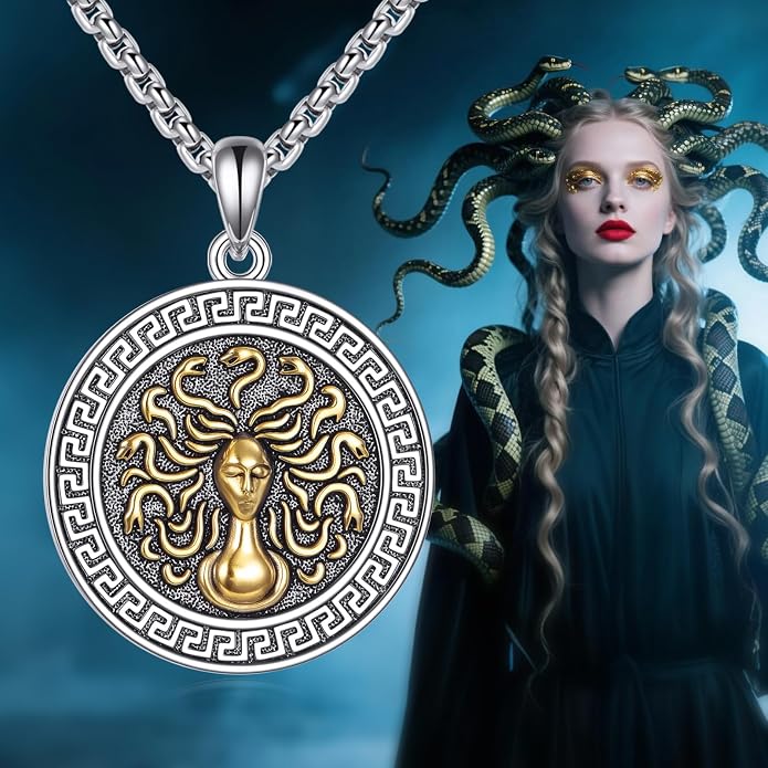 Poseidon/Athena/Apollo/Valhalla/Norse Viking Necklace 925 Sterling Silver Pendant Necklace for Men Greek/Norse Viking Amulet Jewelry Gifts