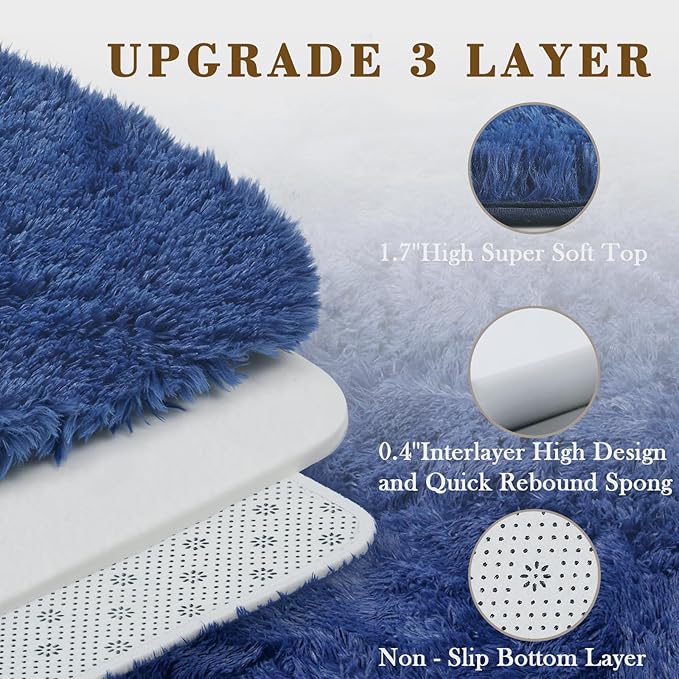 Rugs for Living Room 5x8, Alfombras para Salas Shag Large Plush Soft Area Rug, Shaggy Carpets for Bedroom,Boys Girls Home Decor Aesthetic(Royal Blue, 5 x 8)