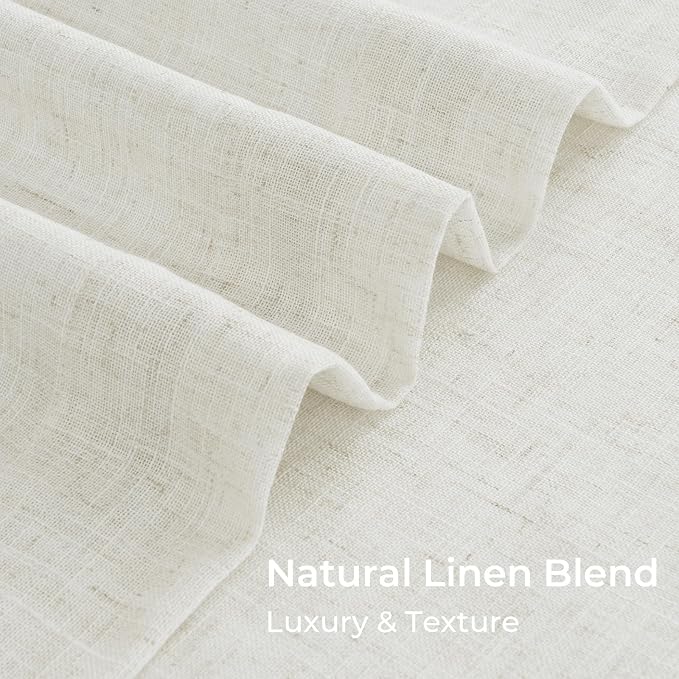 CAPALOCA Pinch Pleated Blackout Curtains 96 Inches Long, Linen Blend, 100% Blackout Drapes with 20 Hooks, Ideal for Bedroom and Living Room, 40" W x 96" L (Pack of 2), Natural Linen