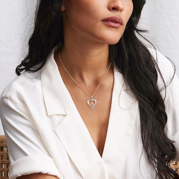 Infinity Heart Necklaces for Women, S925 Sterling Silver Initial Necklace Womens Jewelry Mothers Day Gifts Girls Valentines Gifts for Her Christmas Birthday Gifts for Women Mom Wife Girlfriend
