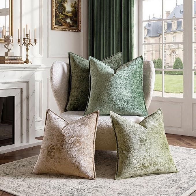 a moment Throw Pillow Covers 22X22 Inch 4 Packs,Soft Velvet Decorative Pillow Cases with 3D Ice Flower,Texture Modern Accent Cushion Covers for Sofa Couch Home Decor Quiet Oasis