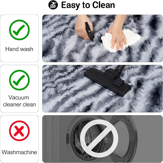 qulint Zebra Rug for Living Room, 8x10 Fluffy Large Rug for Bedroom | Soft Shaggy Animal Carpet, Plush Striped Ombre Alfombras for Dorm Room Nursery Classroom Kid Room Home Decor Aesthetic