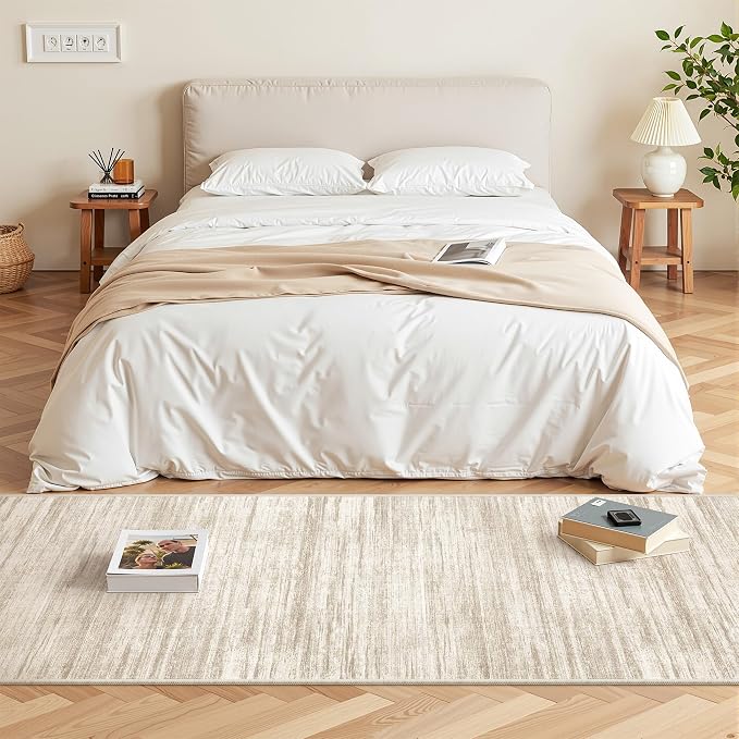 2x6 Runner Rug Non Slip,Washable Hallway Runner Rug,Brown | Neutral Rugs for Kitchen,Entryway,Bedroom,Bathroom,Nursery Room,Thin,Soft Runner Rug,Stain Resistant Indoor Carpet