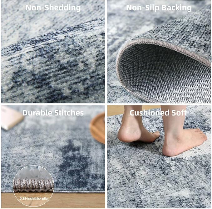 2x3 Washable Small Entryway Rugs: Modern Rug Non Slip Door Mat Indoor Entrance Soft Low Pile Throw Rugs for Inside Front Door Floor Bedroom Bedside Kitchen Dorm Entry Home Office