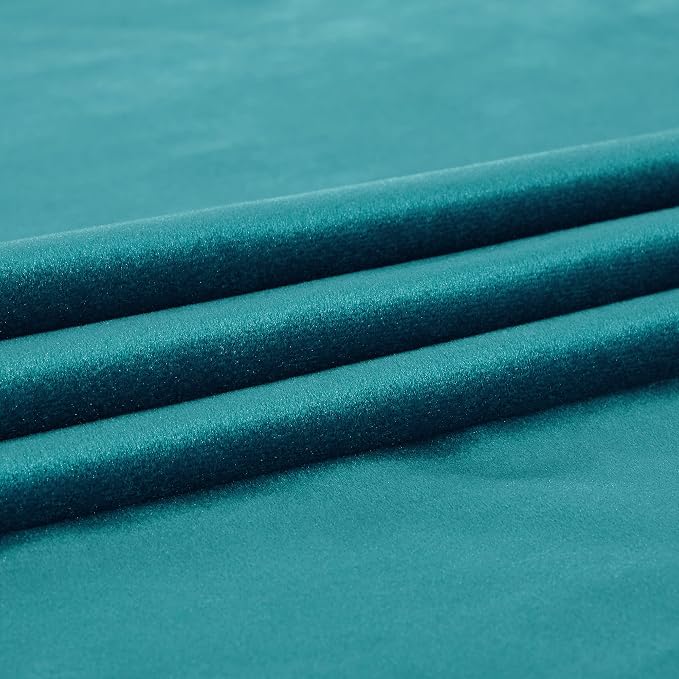Luxury Teal Velvet Curtains 108 inches Length for Living Room,2 Panels Room Darkening Rod Pocket Back Tab Curtain Elegant Bluish Green Thermal Insulated Heavy Soundproof Window Drapes for Bedroom