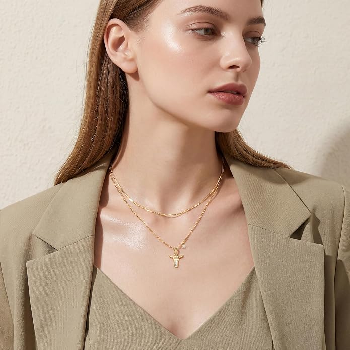 Fashion Dainty Necklace for Women - 14K Gold Plated Detachable Pendant with Cubic Zirconia Accent, Hypoallergenic Layering Jewelry for Women, Trendy Storm Charm Necklace for Daily Wear & Gifting