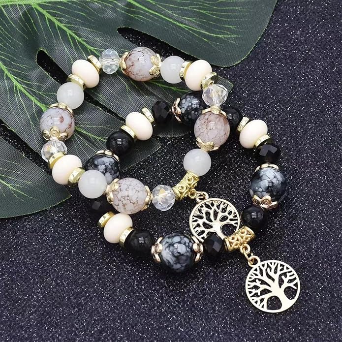 Pure Natural Round Gemstone Bracelet Healing Crystal Stretch Beaded Bracelet Suitable for Men and Women