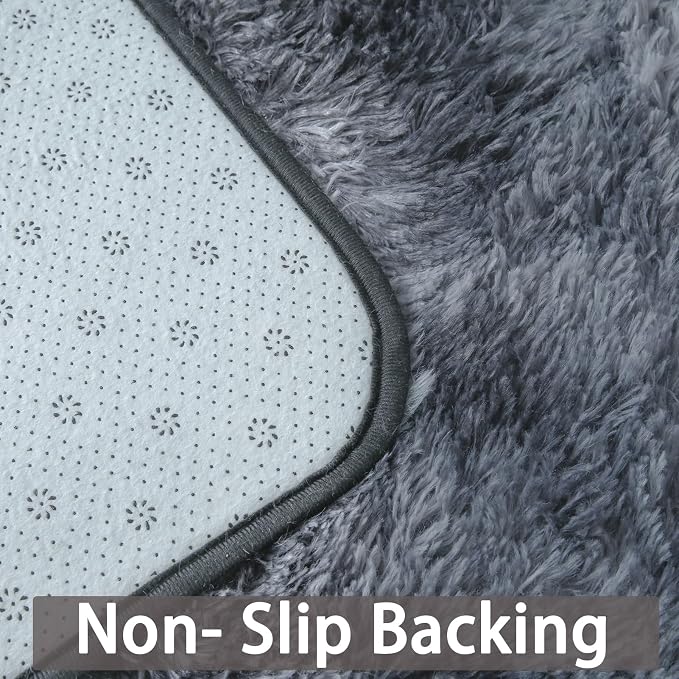 Shag Area Rug 9x12 for Living Room - Large Soft Carpet Tie-Dyed Dark Gray | Modern Grey Style: Cool Neutral Grey Complements Any Sofa, Furniture Or Decor - A Timeless Choice For Any Living Space