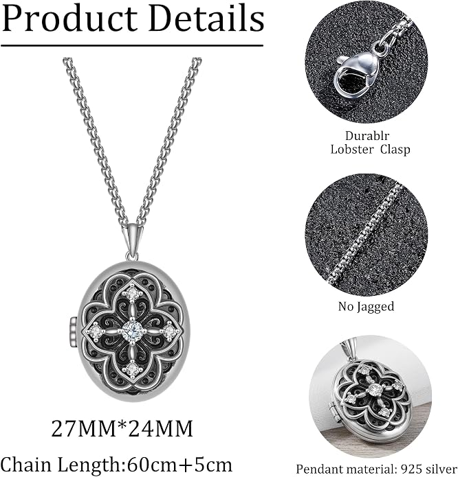 925 Sterling Silver Necklace for Men Women, Birthday Keepsake Jewelry Gifts for Mom Dad Friend