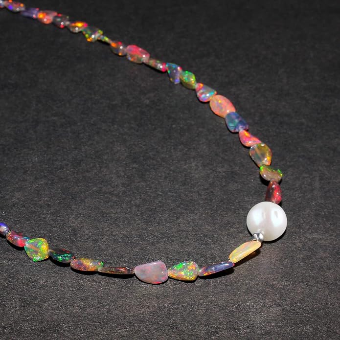 Natural Gemstone Pendant Necklace for Women Handmade Birthstone Healing Crystal Jewelry Chain 20" Stone Birthday Christmas Wedding Gifts for Her
