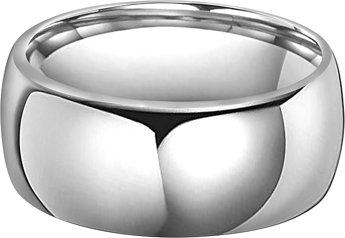 CROWNAL 2mm 4mm 6mm 8mm 10mm Tungsten Wedding Band Ring Men Women Plain Dome Polished Size Comfort Fit Size 3 To 17