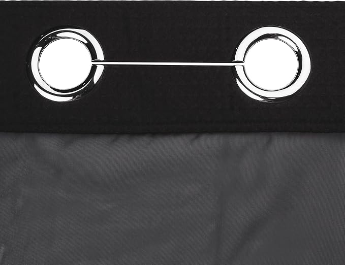 River Dream Cotton Blend Fabric Shower Curtain Set with Liner, Black, 54x80 | Waffle Weave, No Hook Needed, with Snap in Replacement Liner, Top Sheer Window, Hotel Quality Fabric for Bathroom