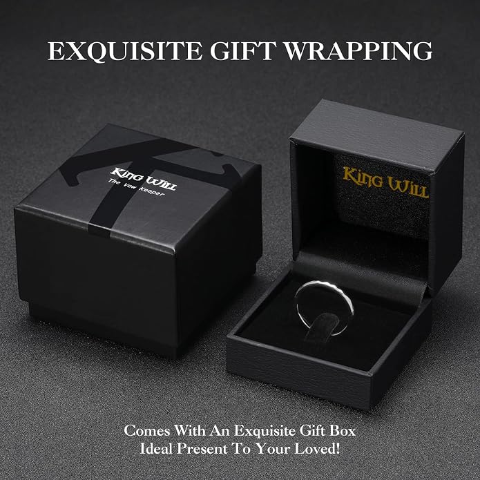 King Will Tungsten Carbide Wedding Ring for Men Women Promise Ring for Couple 2mm/4mm/6mm Black/Silver/Gold/Rose Gold Multi-faceted Shining Luster High Polished Wedding Band Comfort Fit